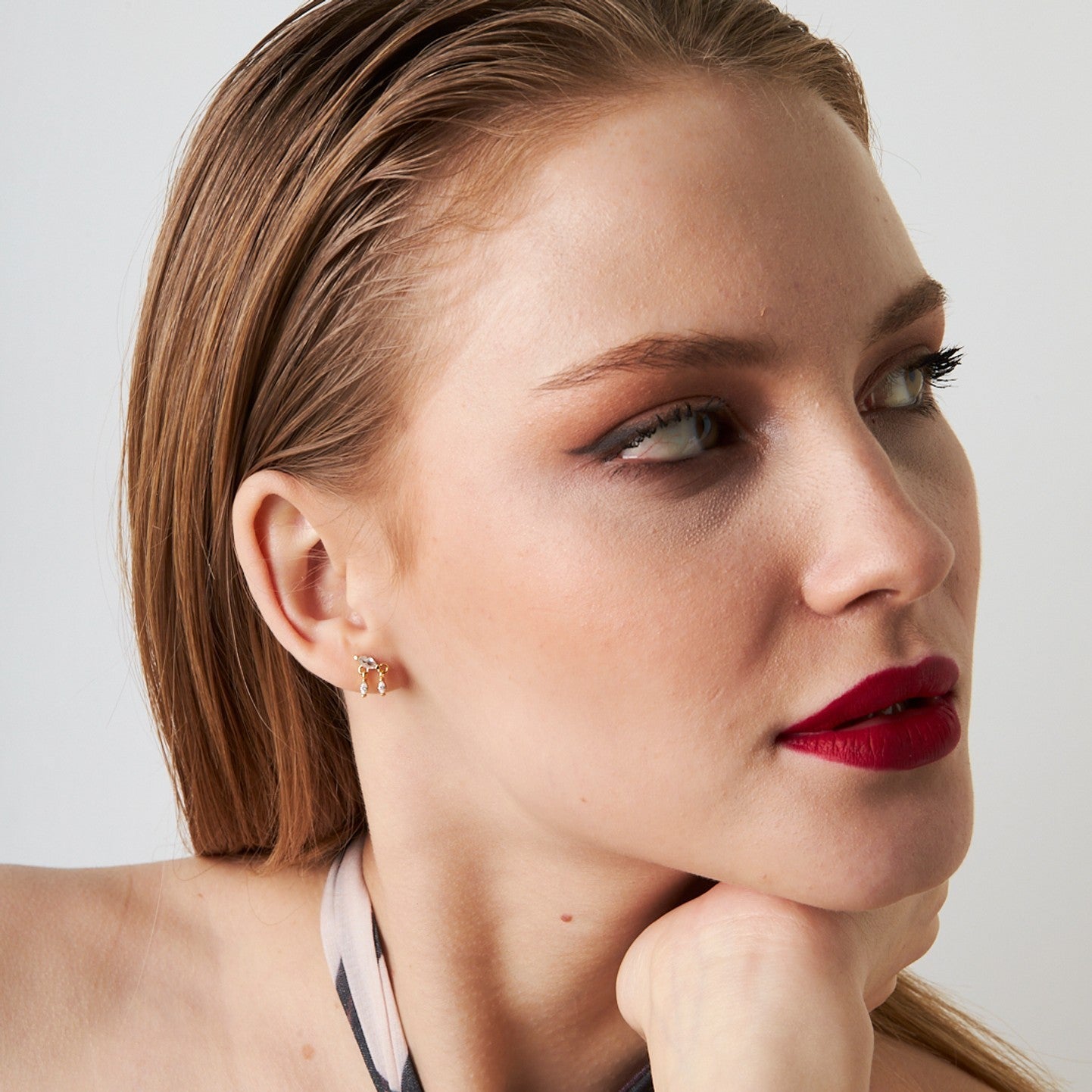 Rhinestones Piercing - 925 GÜMÜŞ