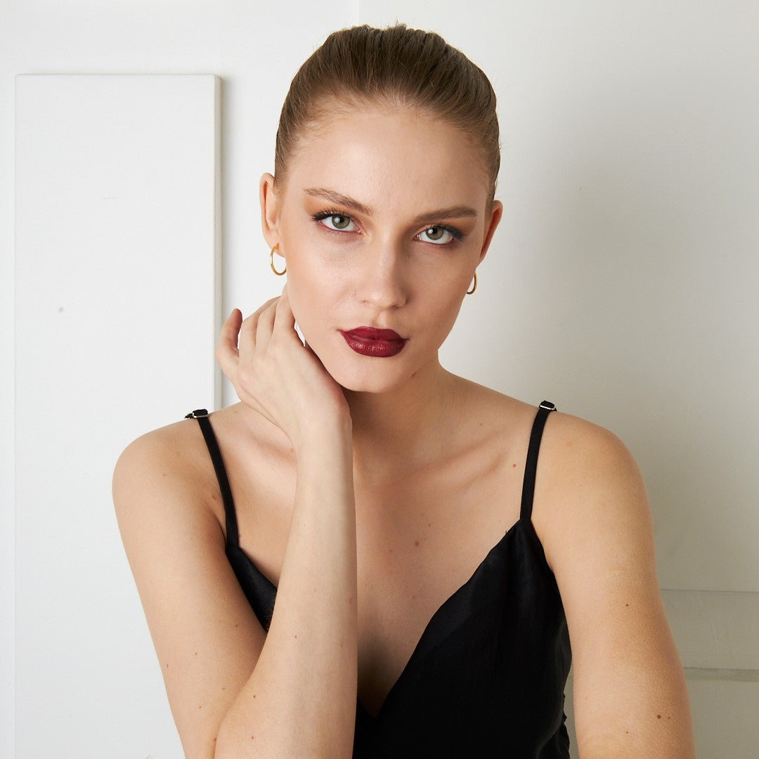 İşlemeli Taşsız Küpeler - 925 GÜMÜŞ