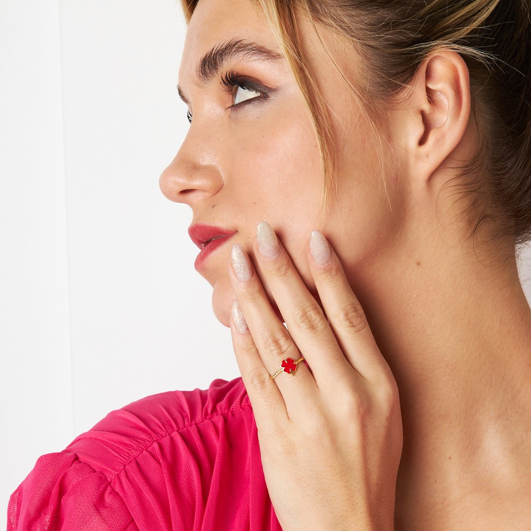 Şanslı Yonca Yüzüğü - 925 GÜMÜŞ