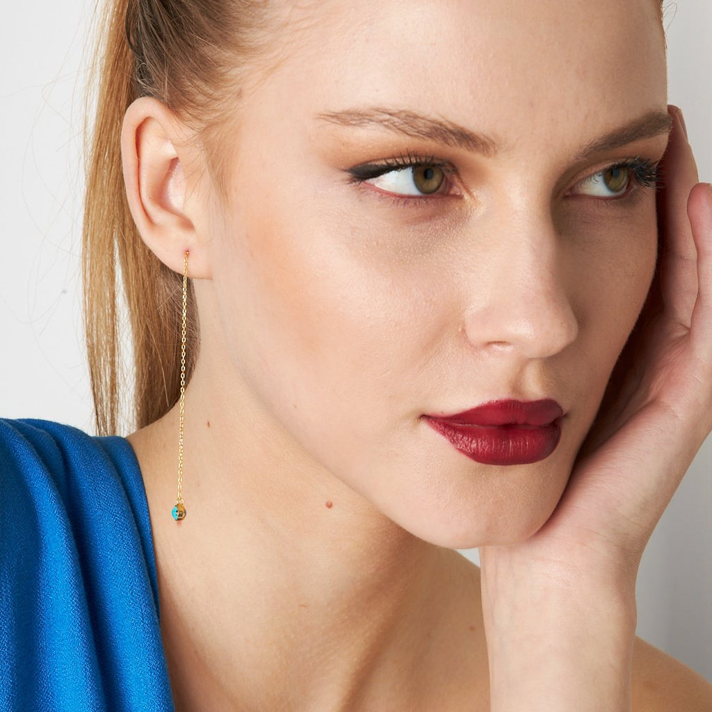 Nazar Sarkan Zincir Küpeler - 925 GÜMÜŞ