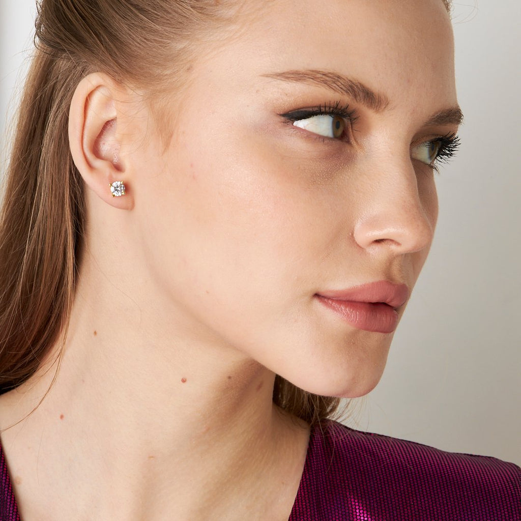 Klasik Tek Taş Küpe - 925 GÜMÜŞ