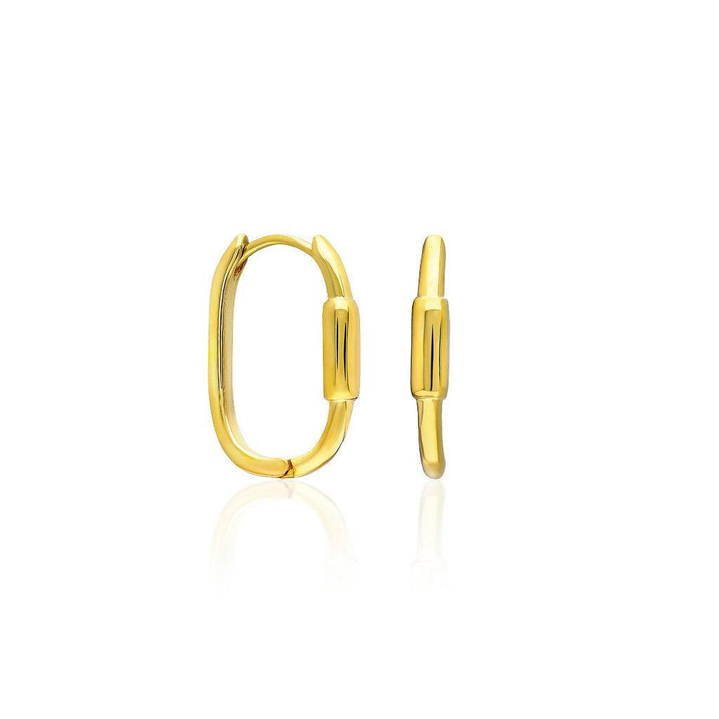 Oval Silindirik Halka Küpeler - 925 GÜMÜŞ