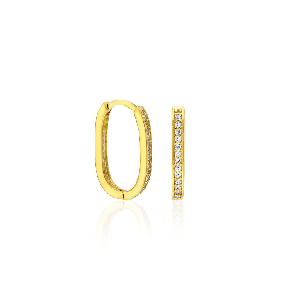 Taşlı Halka Küpe - 925 GÜMÜŞ