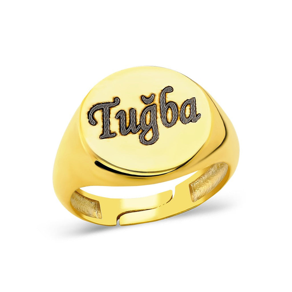 İsimli basit model yüzük - 925 GÜMÜŞ