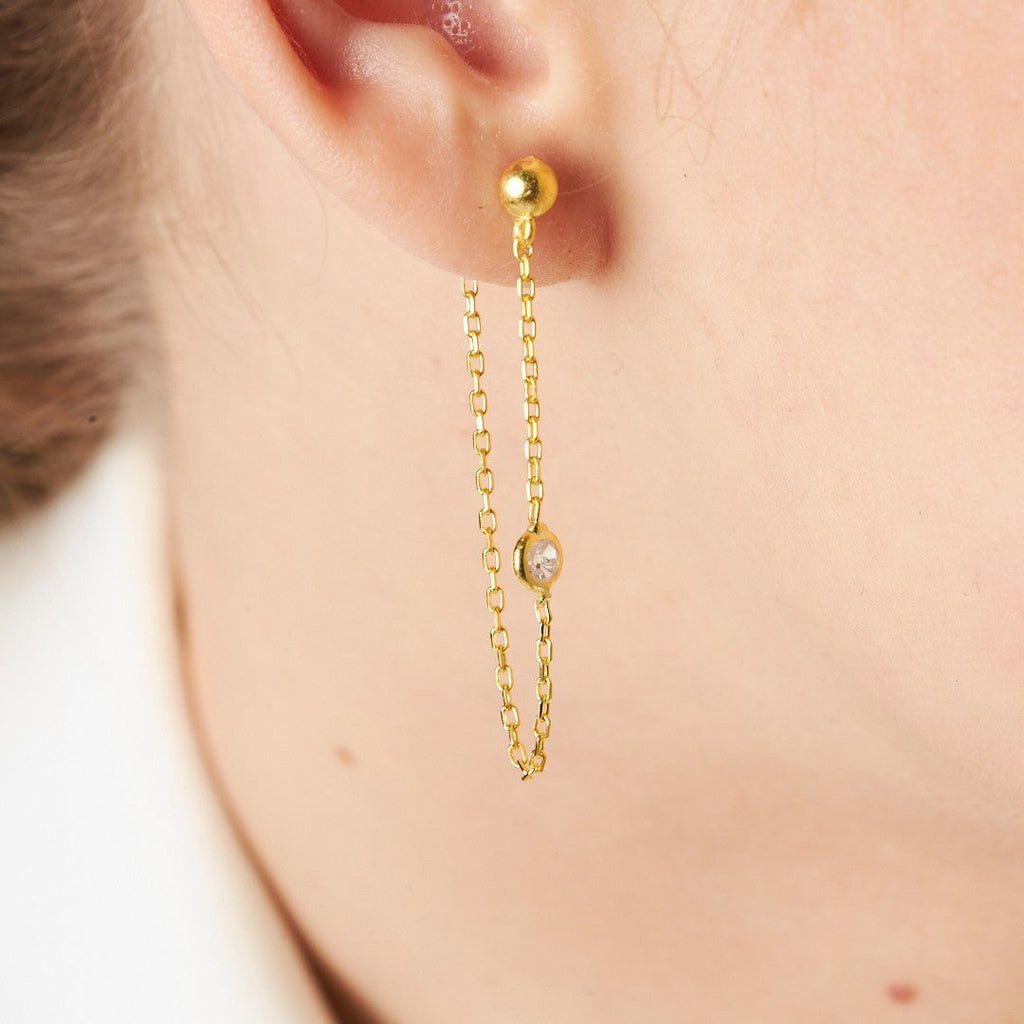 Asılı Zirkon Küpeler - 925 GÜMÜŞ