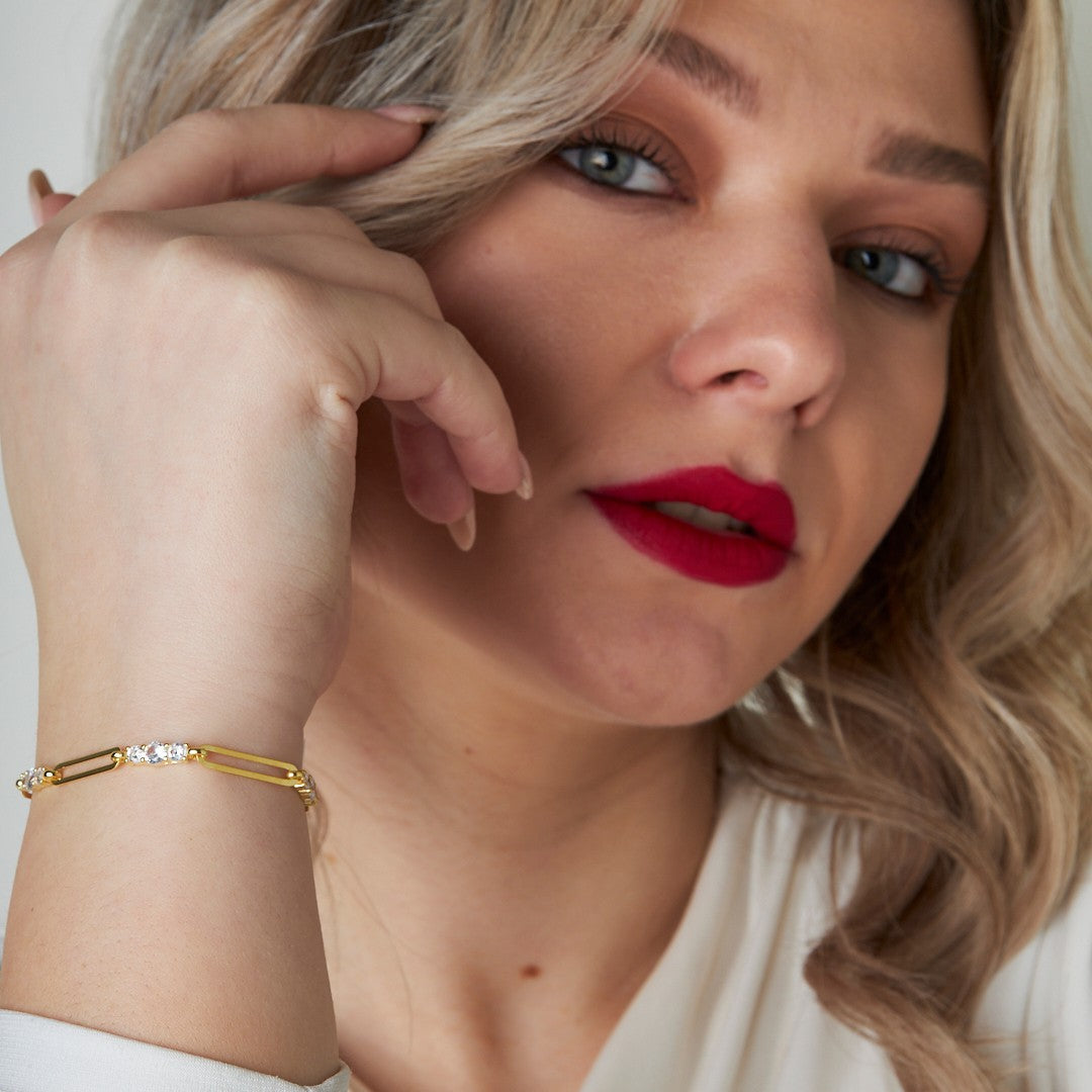 Izzy Zırkonya Zincir Bileklik - 925 GÜMÜŞ