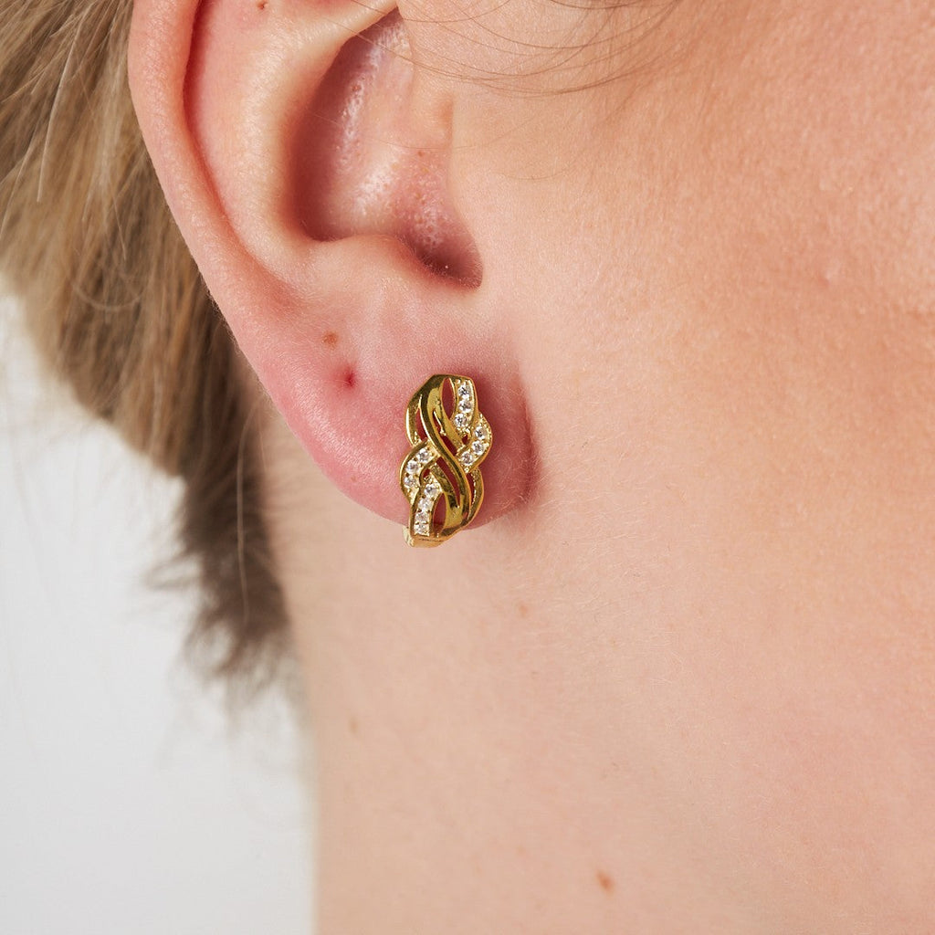 Sarmaşık Model Taşlı Küpe2 - 925 GÜMÜŞ