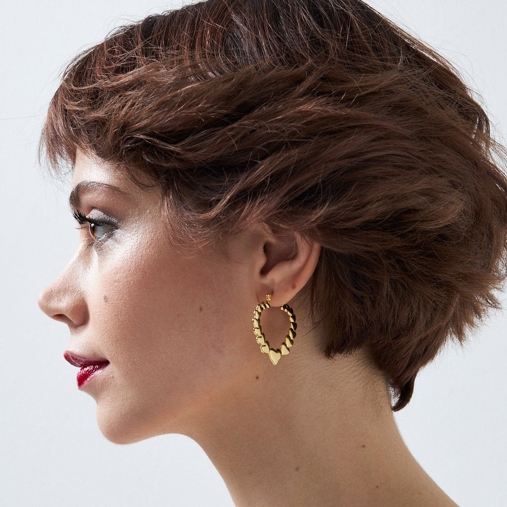 Büyük Kalp Küpe - 925 GÜMÜŞ