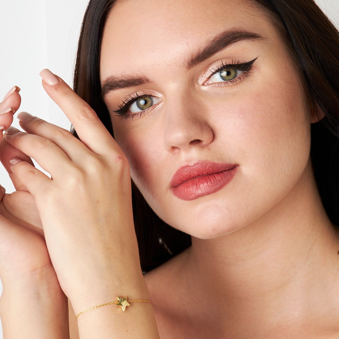 Yıldız Figürlü Sade Bileklik - 925 GÜMÜŞ