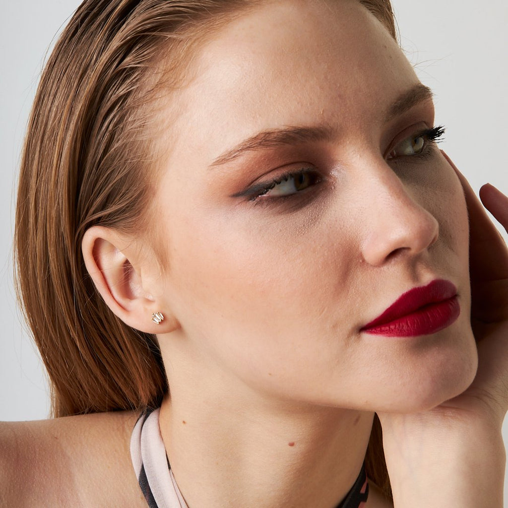 Üç Sıralı Baget Piercing - 925 GÜMÜŞ