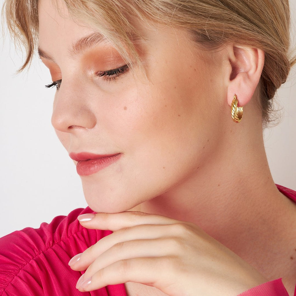 Bükülmüş Halka Küpeler - 925 GÜMÜŞ