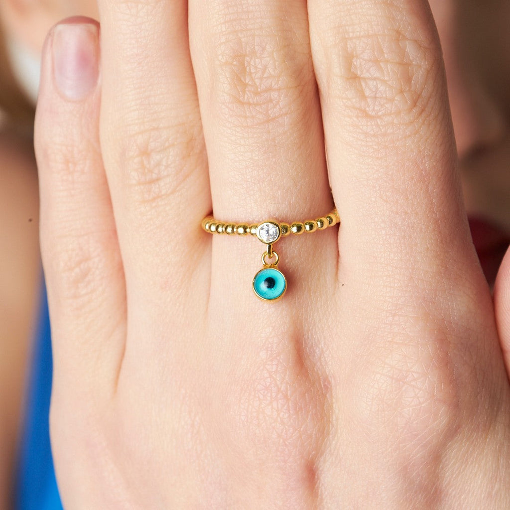 Nazar Taşlı Yüzük - 925 GÜMÜŞ