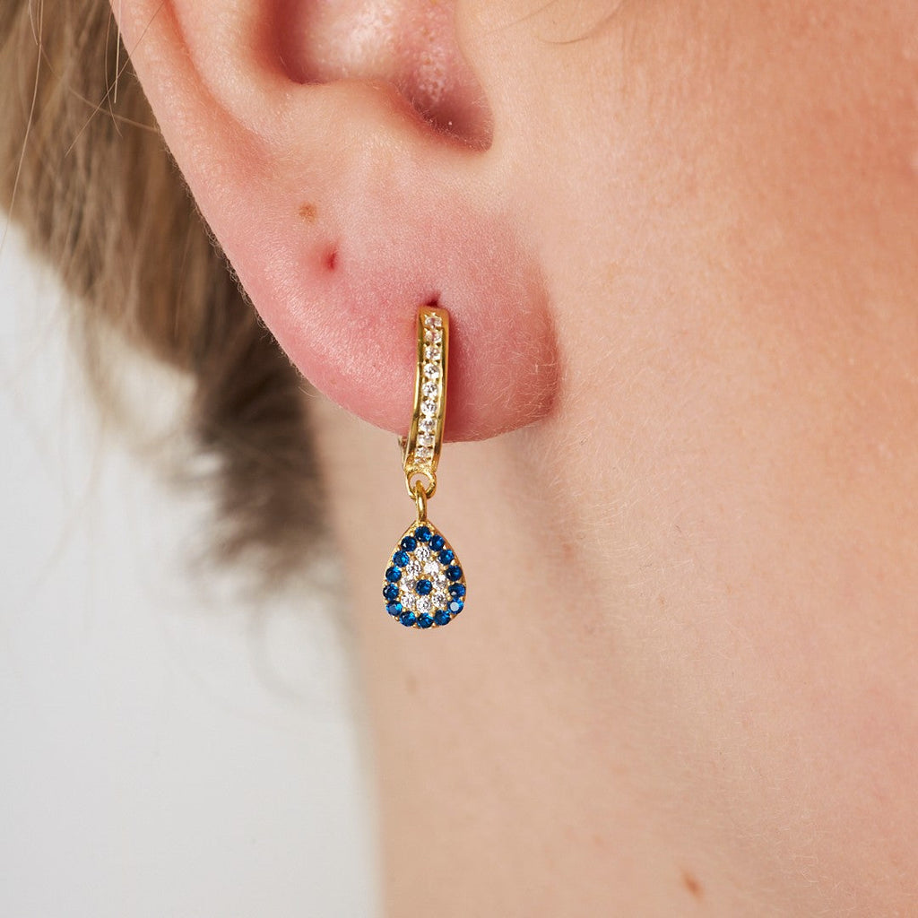 Nazar Damlası Küpe - 925 GÜMÜŞ