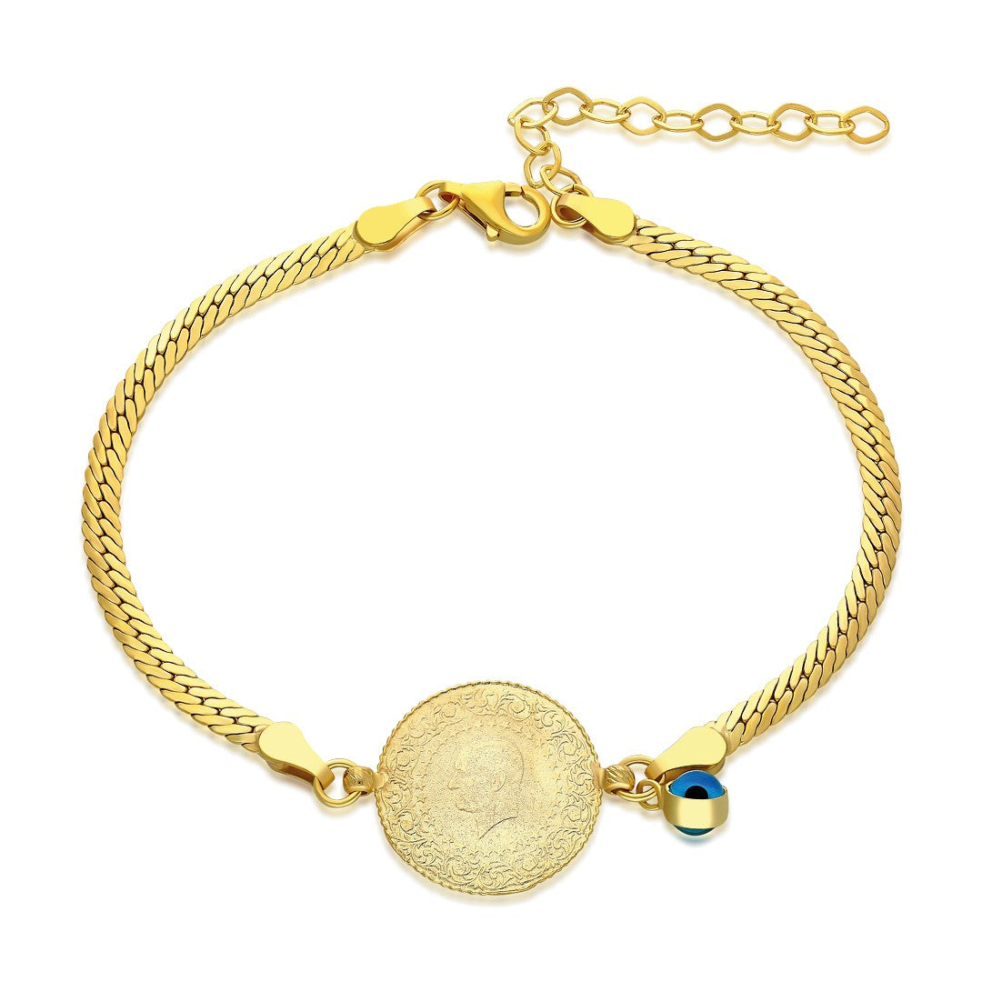 Charmlı Çeyrek Kalem Zincir Bileklik - 925 GÜMÜŞ