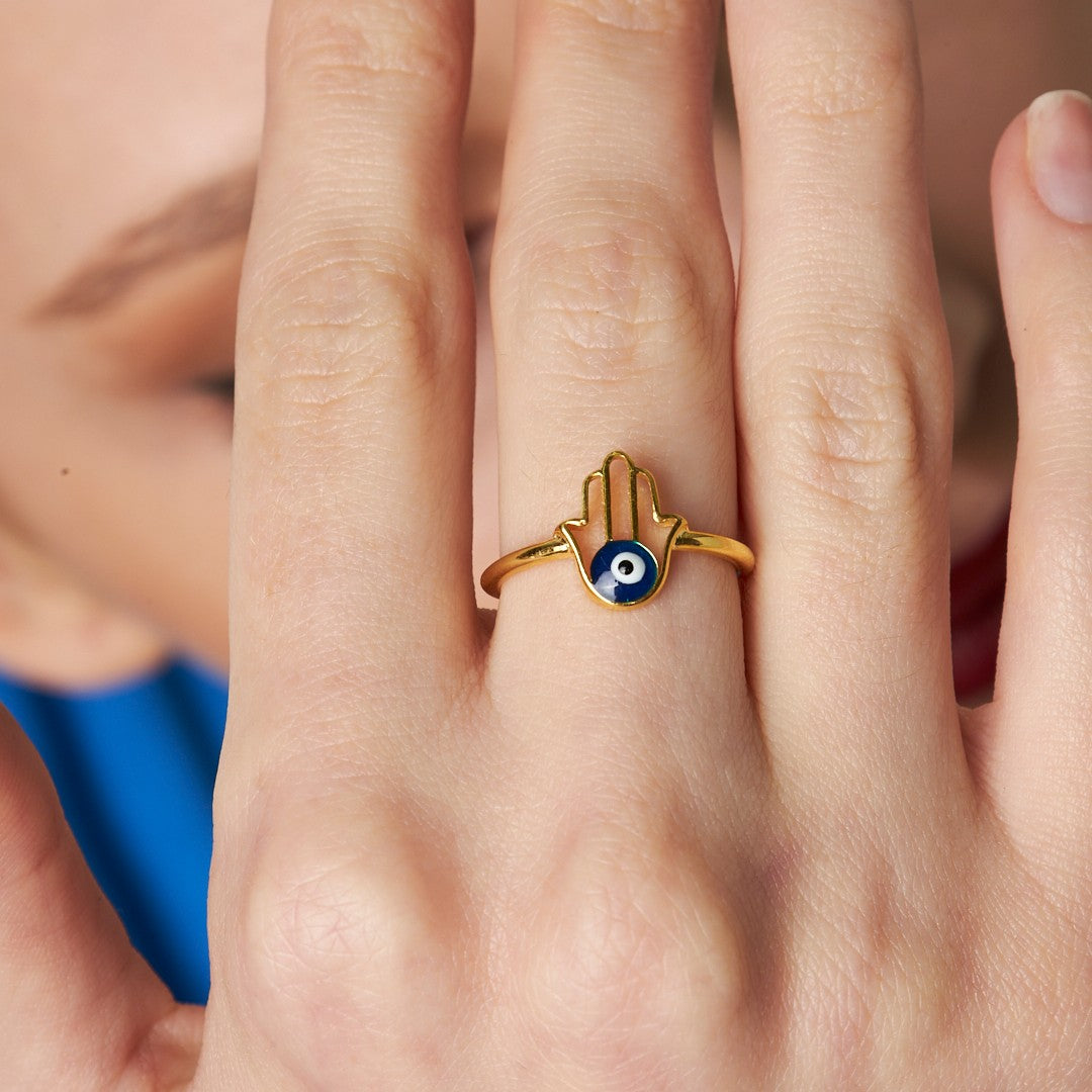Nazar Fatıma El Yüzüğü - 925 GÜMÜŞ