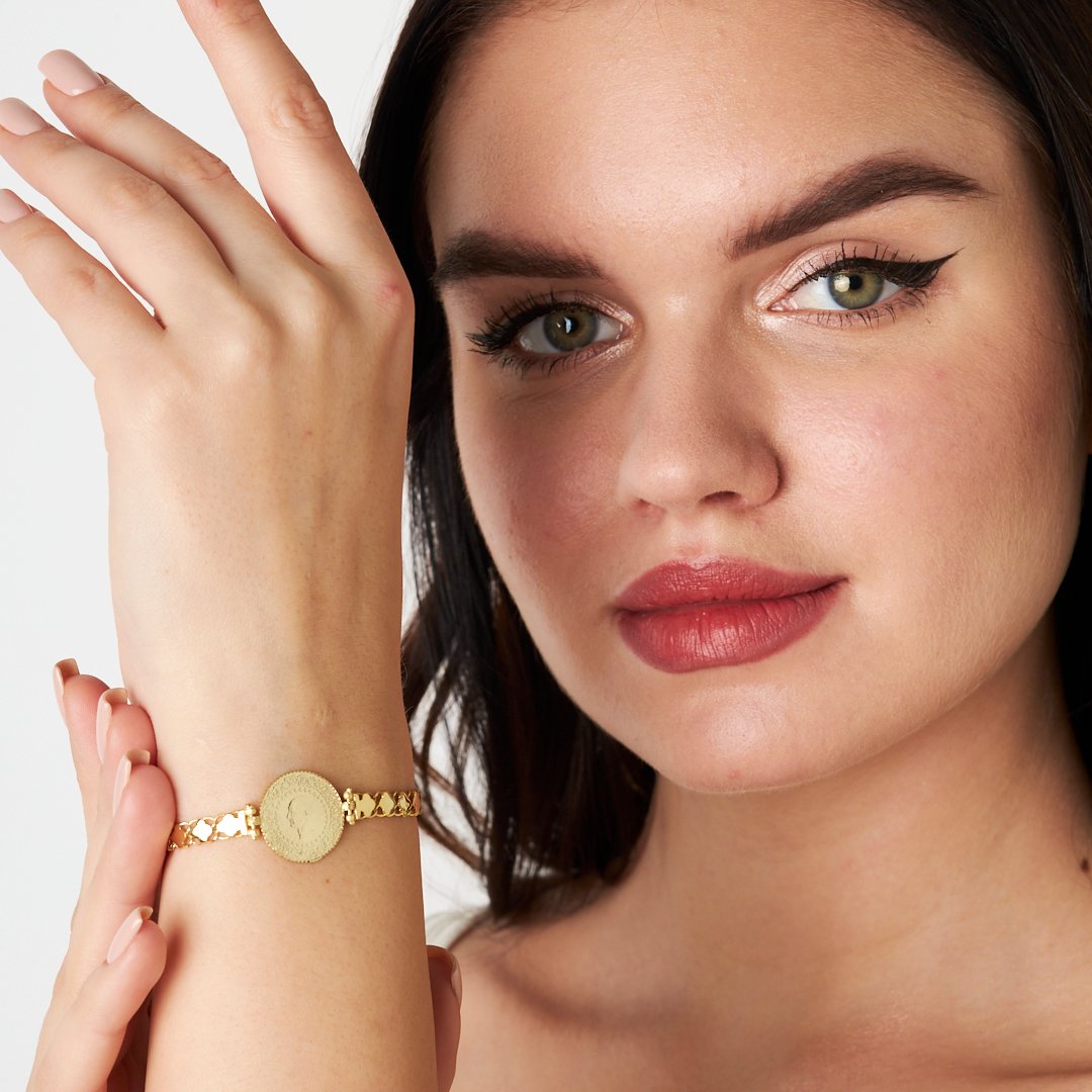 Zincirli Çeyrek Bileklik - 925 GÜMÜŞ