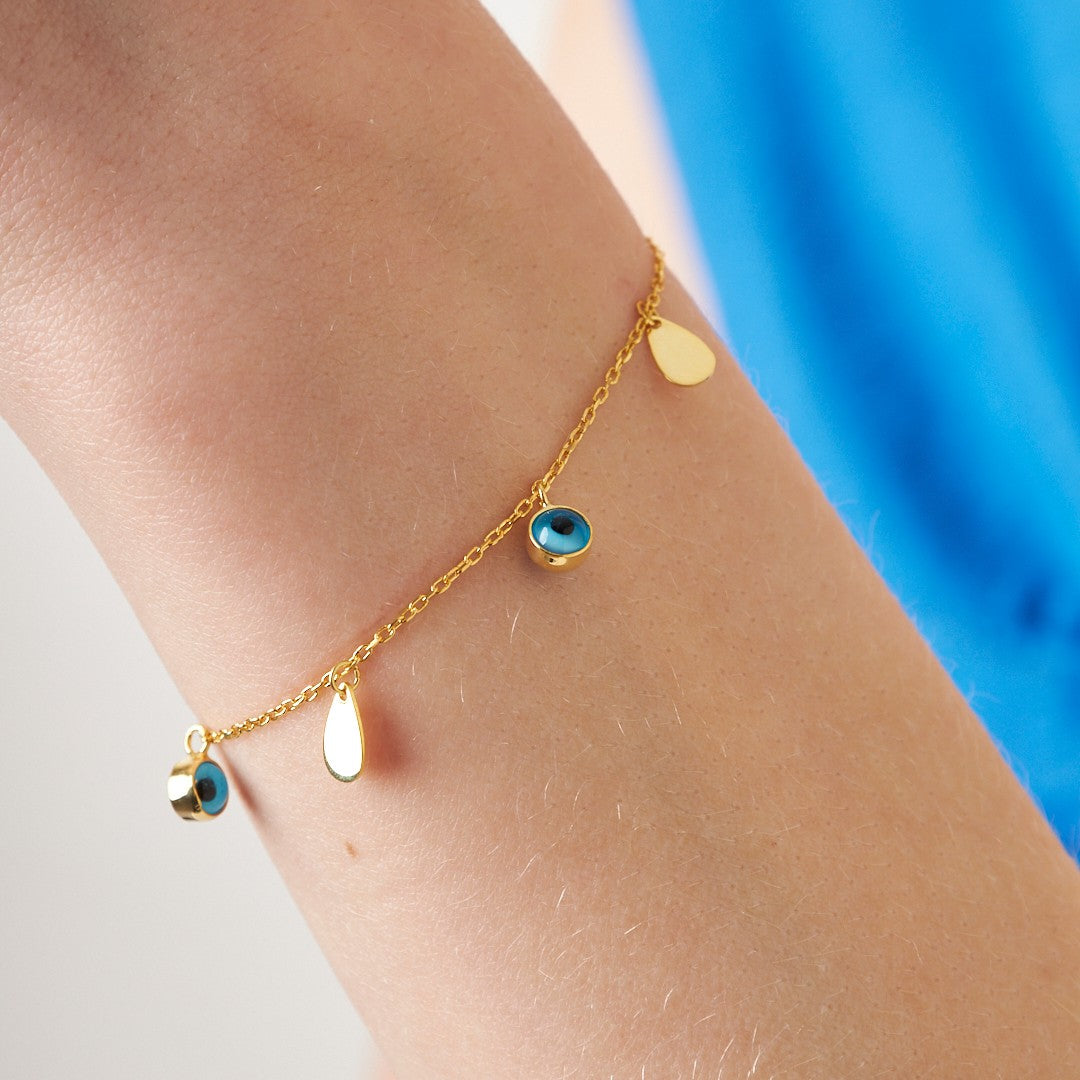 Dörtlü Nazar Boncuğu Seti - 925 GÜMÜŞ