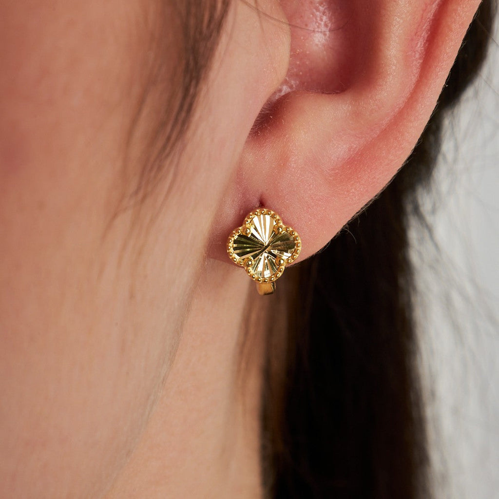 Parlak Yonca Küpe - 925 GÜMÜŞ