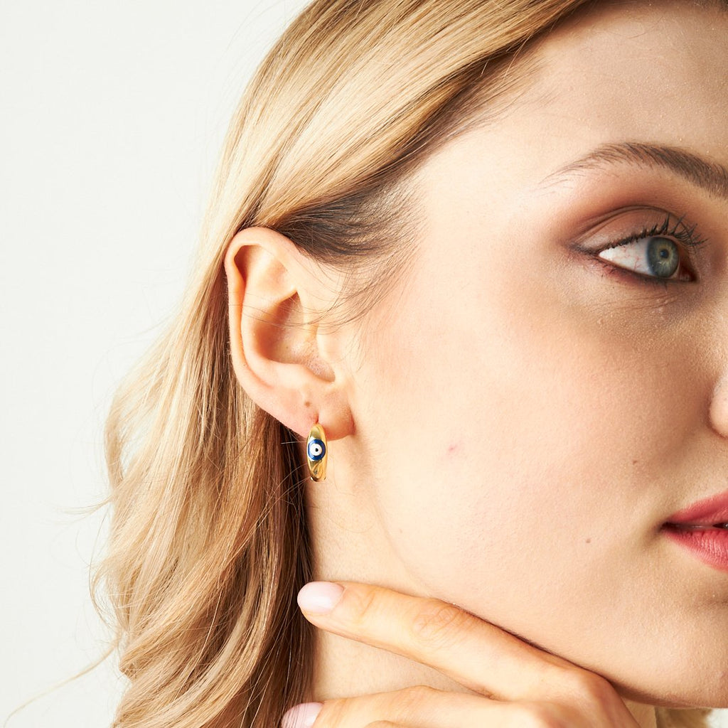 Nazar Halka Küpe - 925 GÜMÜŞ