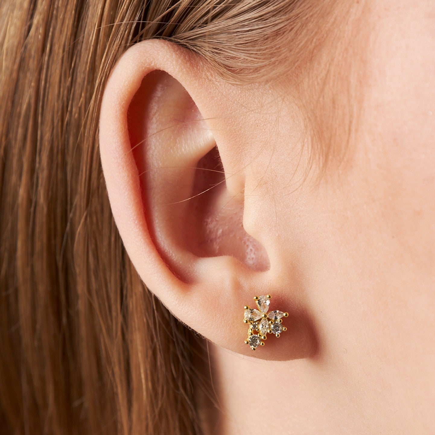 Zirkon Taşlı Titanyum Piercing - 925 GÜMÜŞ