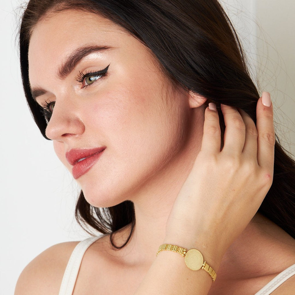 Kare Çizgili Zincir Bileklik - 925 GÜMÜŞ