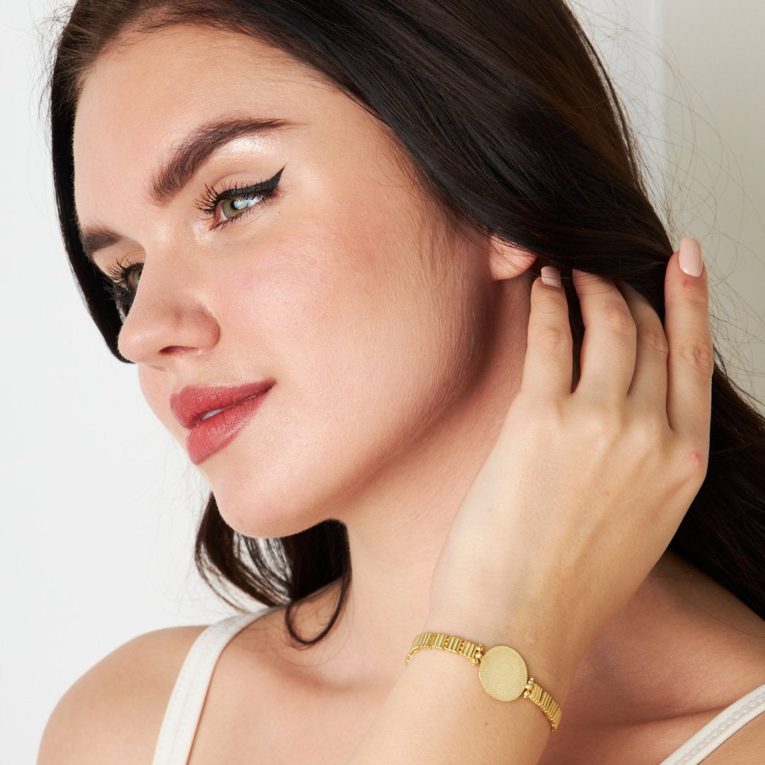 Kare Çizgili Zincir Bileklik - 925 GÜMÜŞ