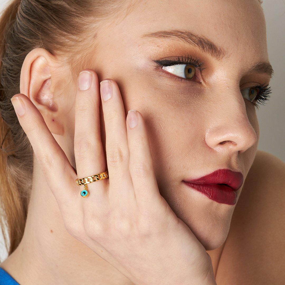 Nazar Gözlü Yüzük - 925 GÜMÜŞ