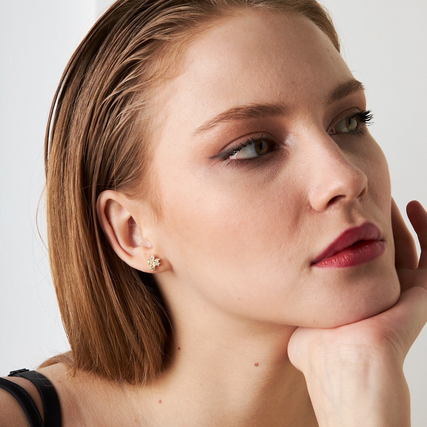 Zirkon Taşlı Titanyum Piercing - 925 GÜMÜŞ