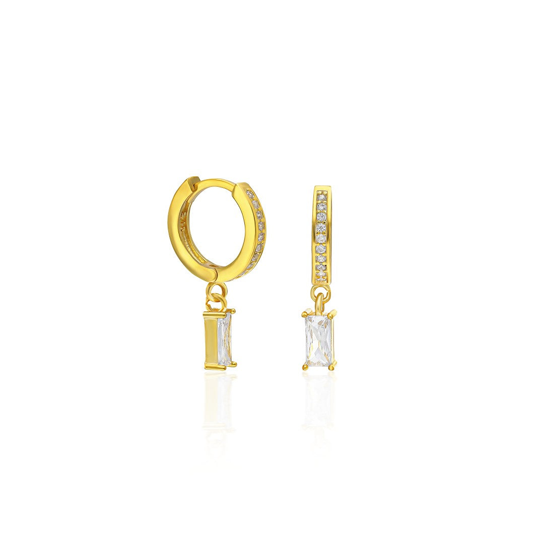 Dikdörtgen Baget Küpe - 925 GÜMÜŞ