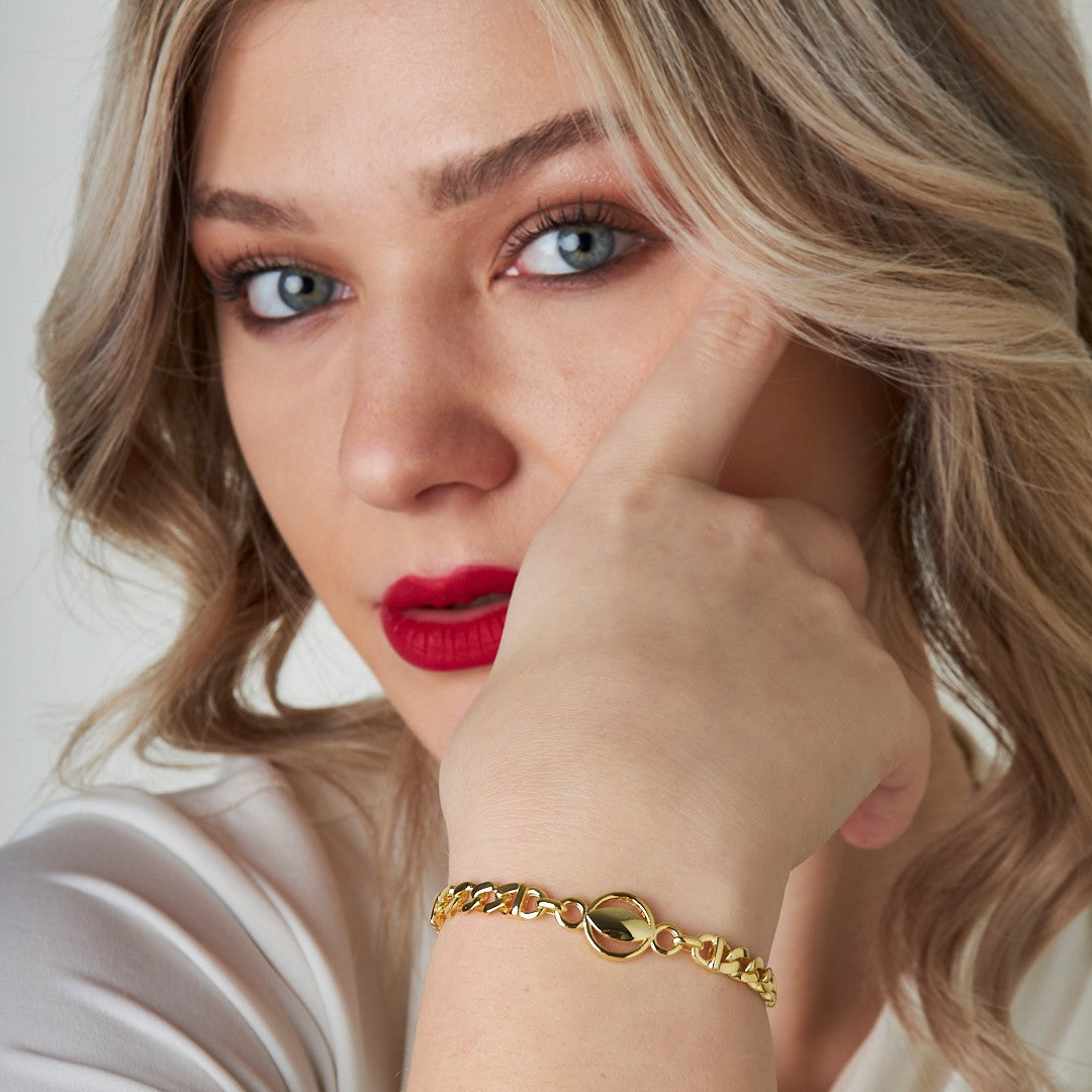 Halka Şeklinde Zincir Bileklik - 925 GÜMÜŞ