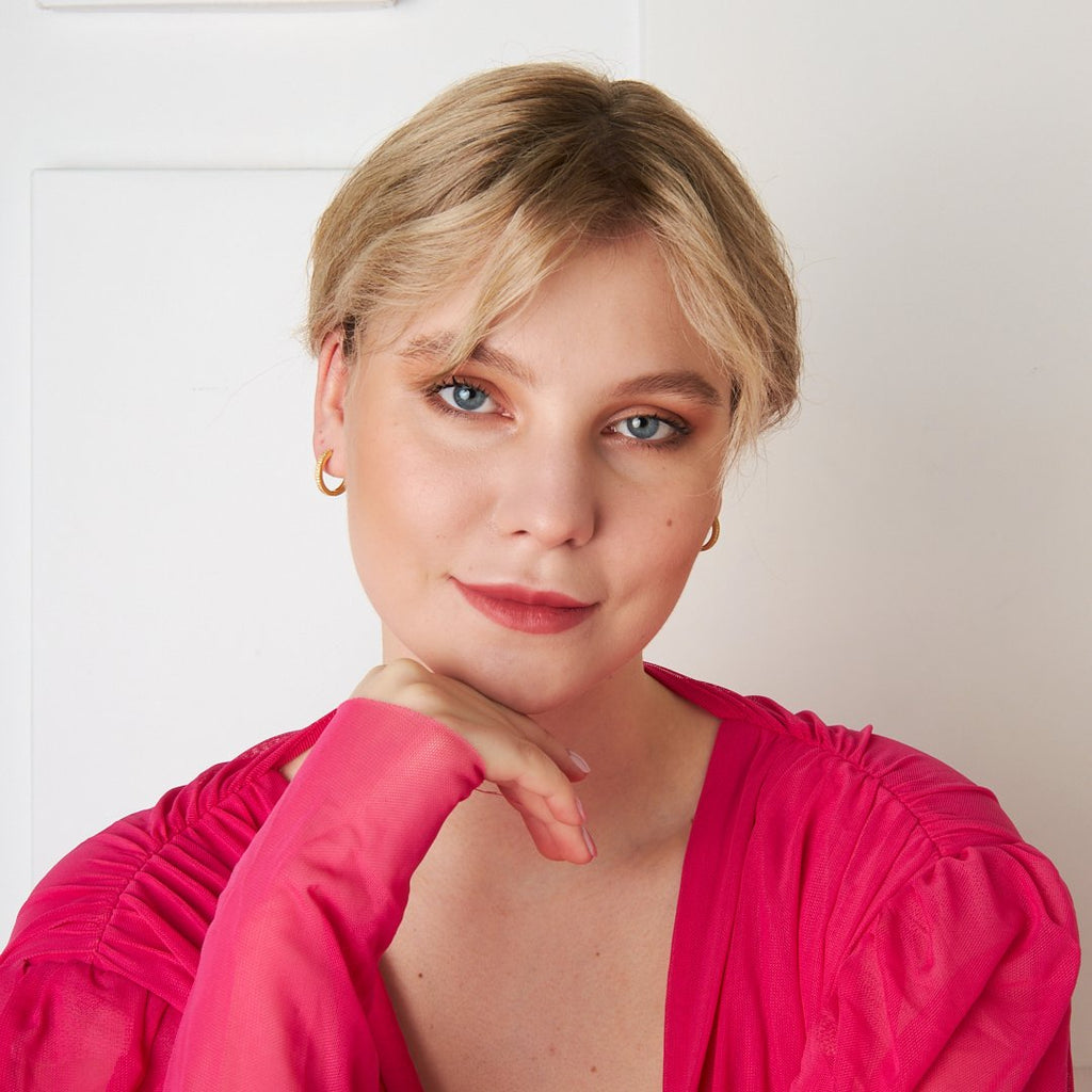 Taşlı Yuvarlak Küpe - 925 GÜMÜŞ