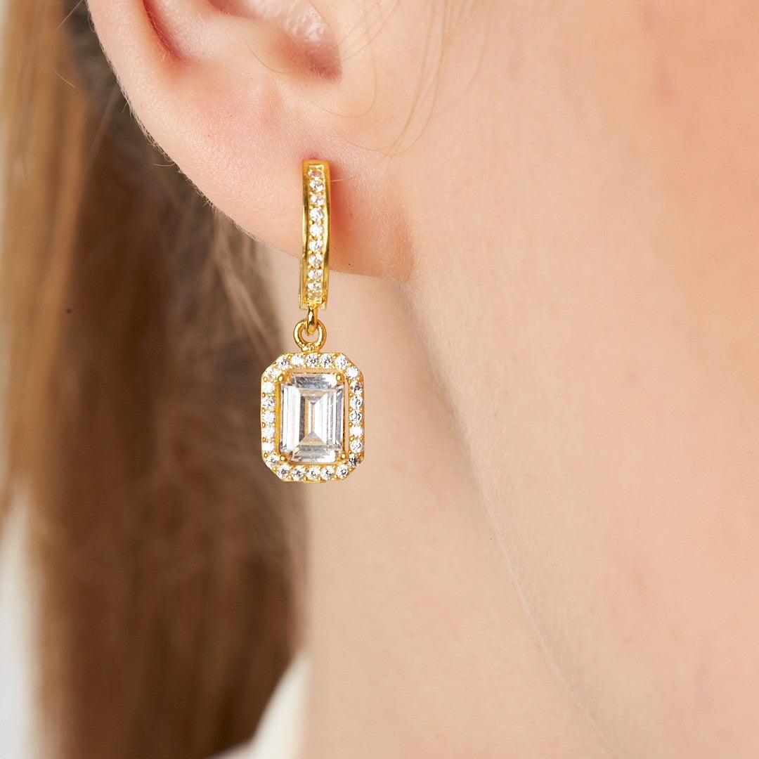 Baget Taşlı Küpe - 925 GÜMÜŞ