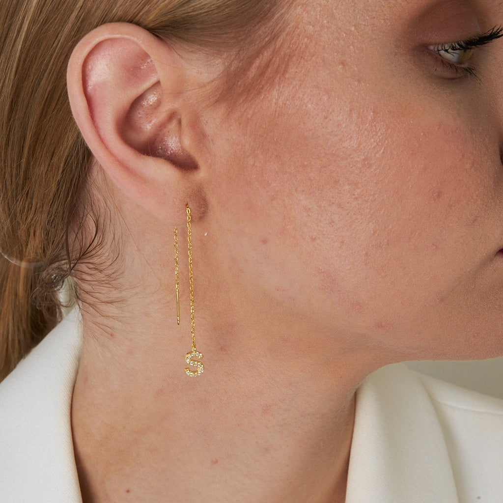 Zirkon Taşlı Sallantı Küpe - 925 GÜMÜŞ