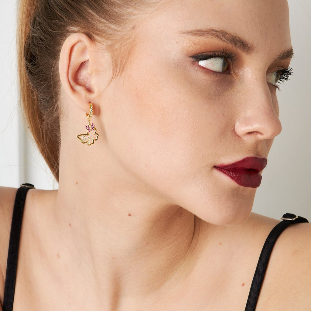 Şık Kelebek Küpeler - 925 GÜMÜŞ