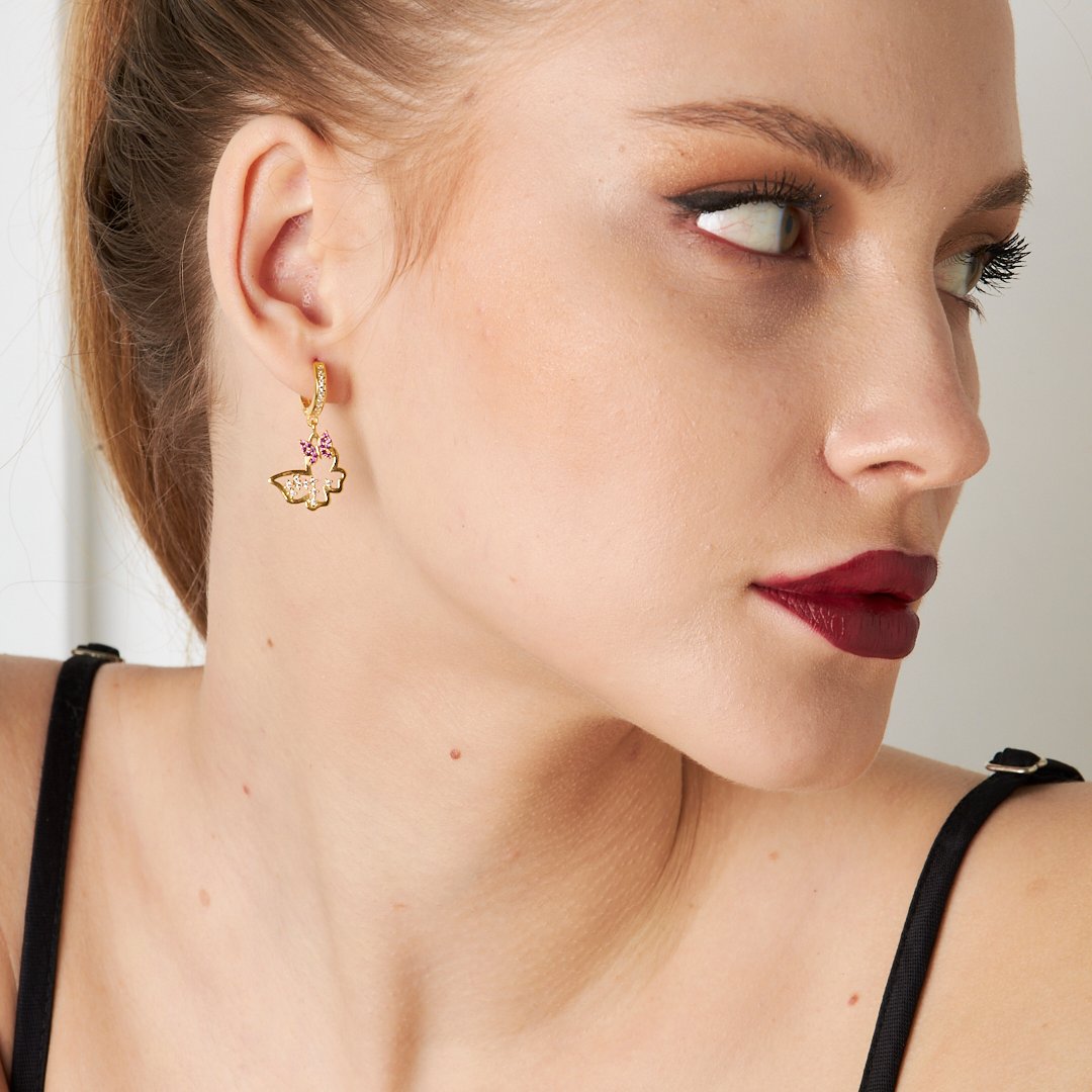 Şık Kelebek Küpeler - 925 GÜMÜŞ