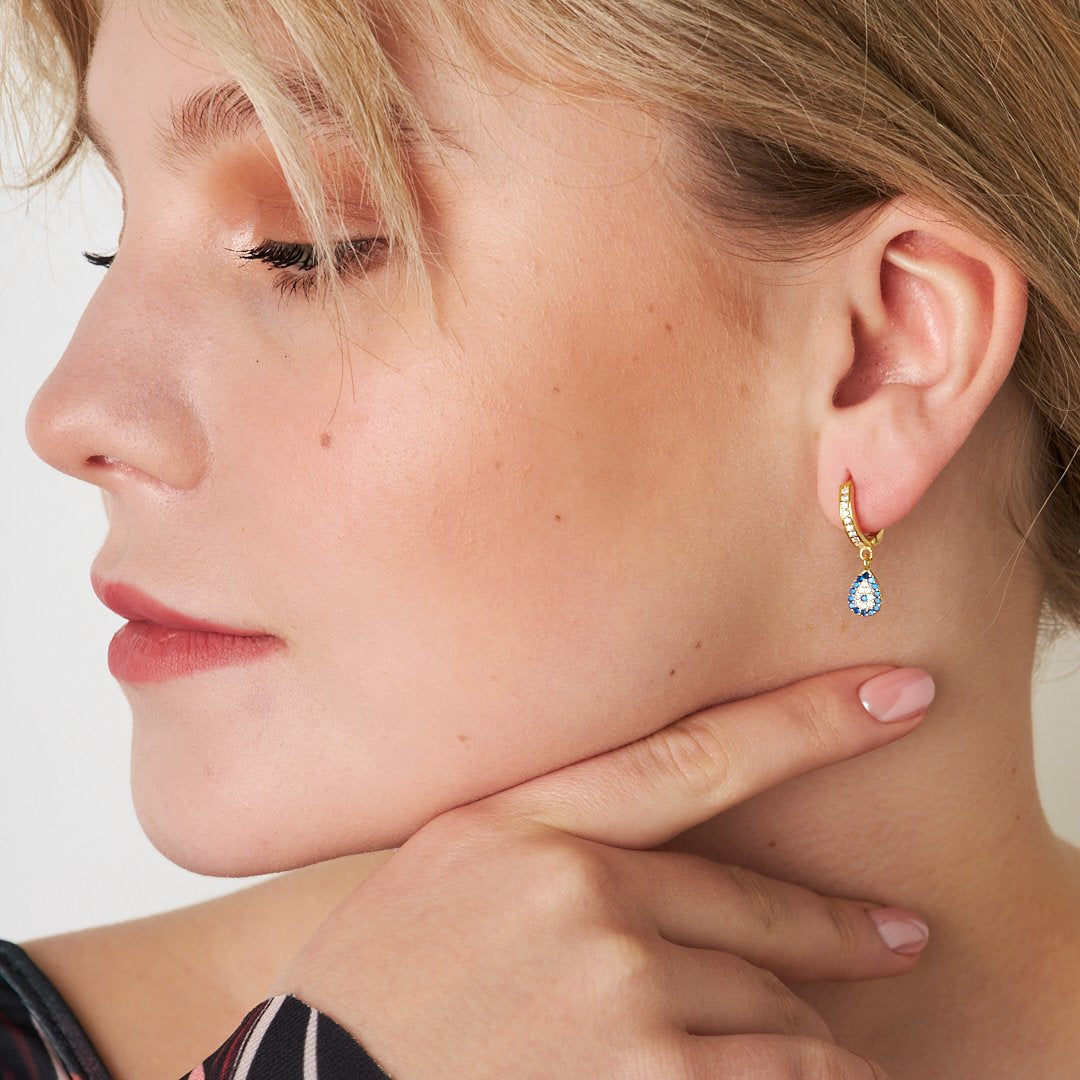 Nazar Damlası Küpe - 925 GÜMÜŞ