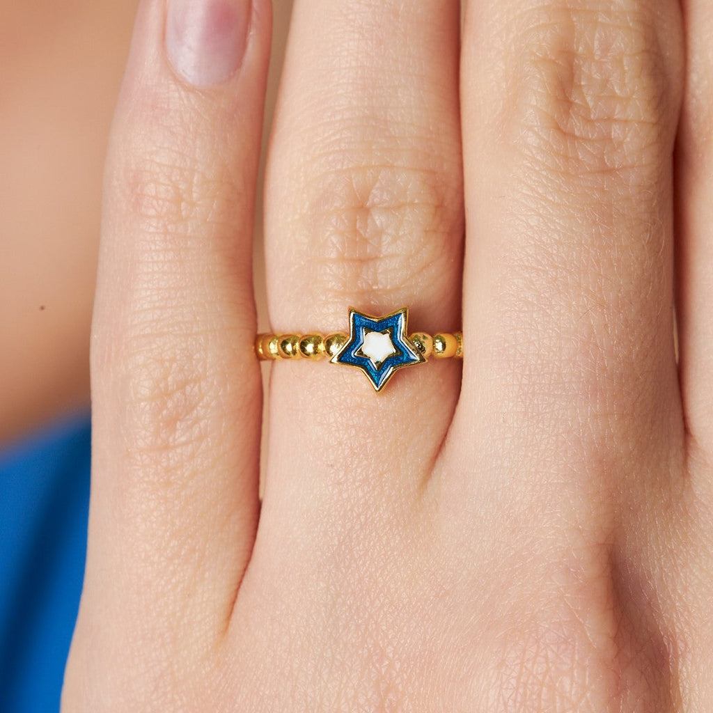 Yıldız Detaylı Yüzük - 925 GÜMÜŞ