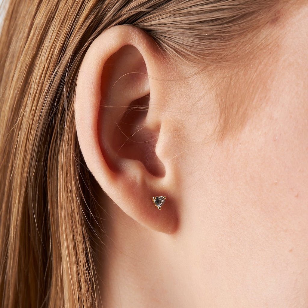 Kalp Taşlı Piercing - 925 GÜMÜŞ