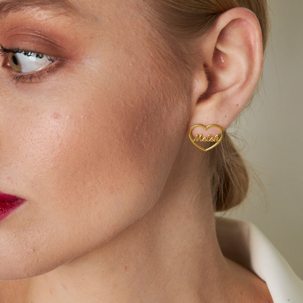 Kalp isimli Küpe - 925 GÜMÜŞ