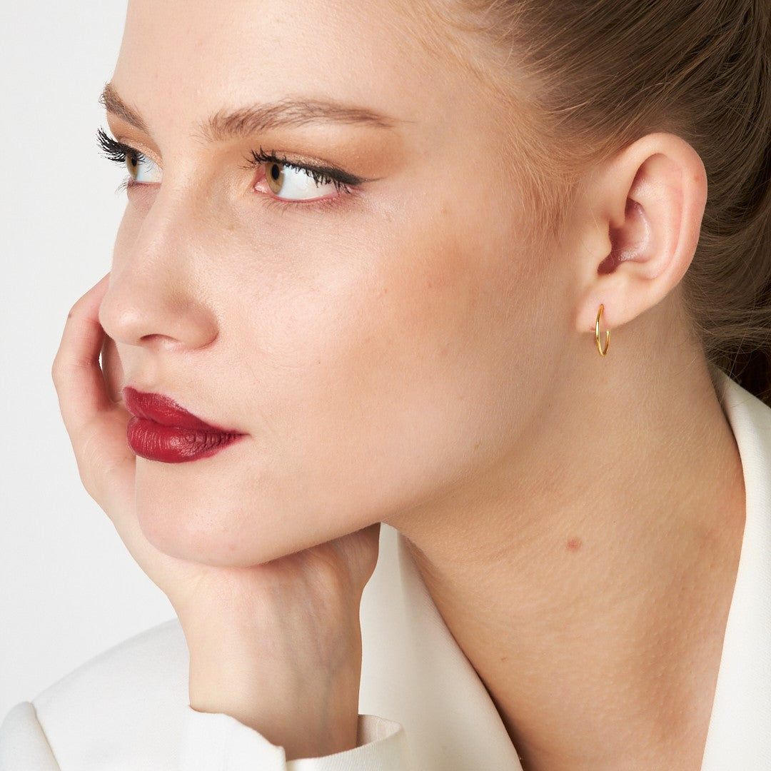 İnce Halka Küpeler - 925 GÜMÜŞ