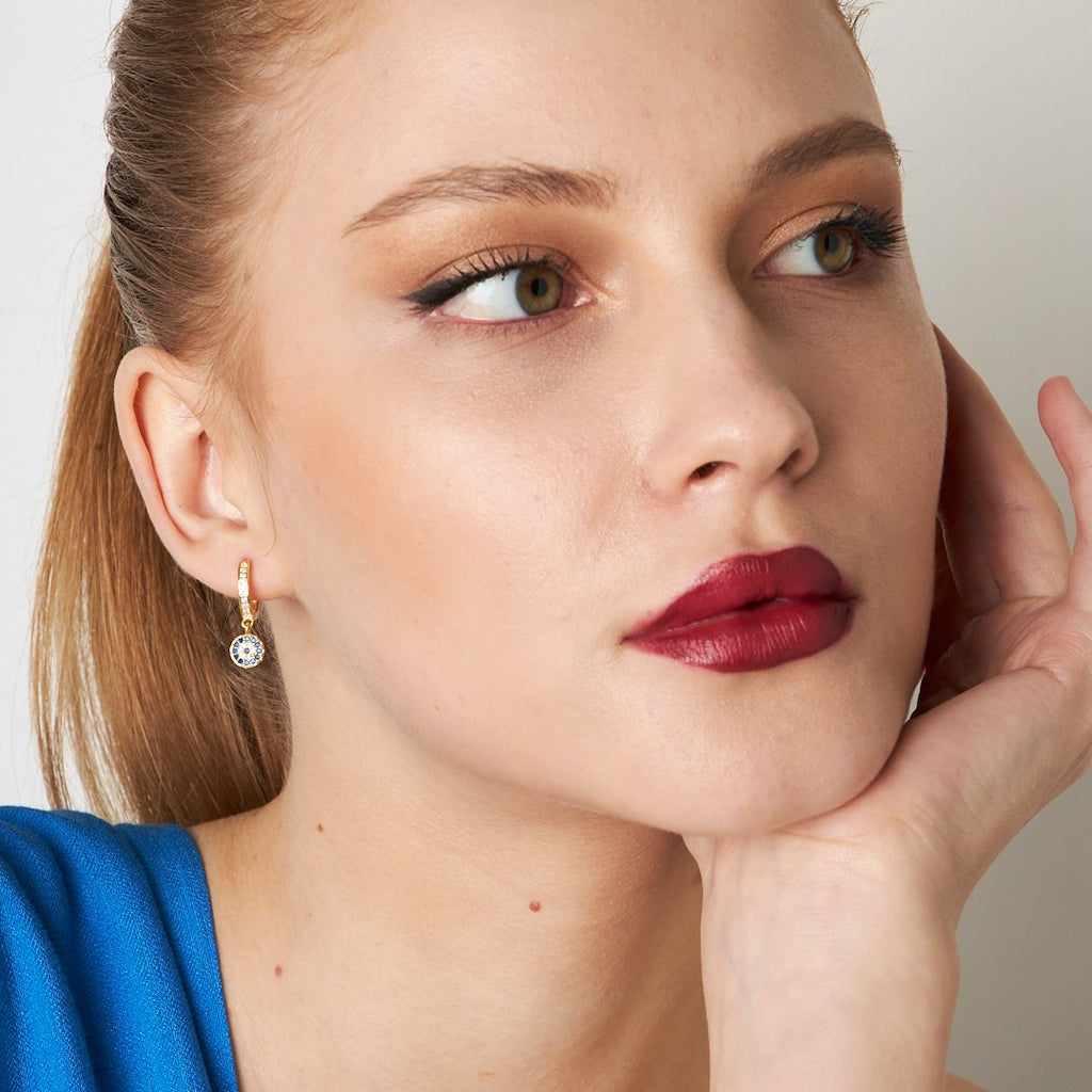 Nazar Taşlı Küpeler - 925 GÜMÜŞ