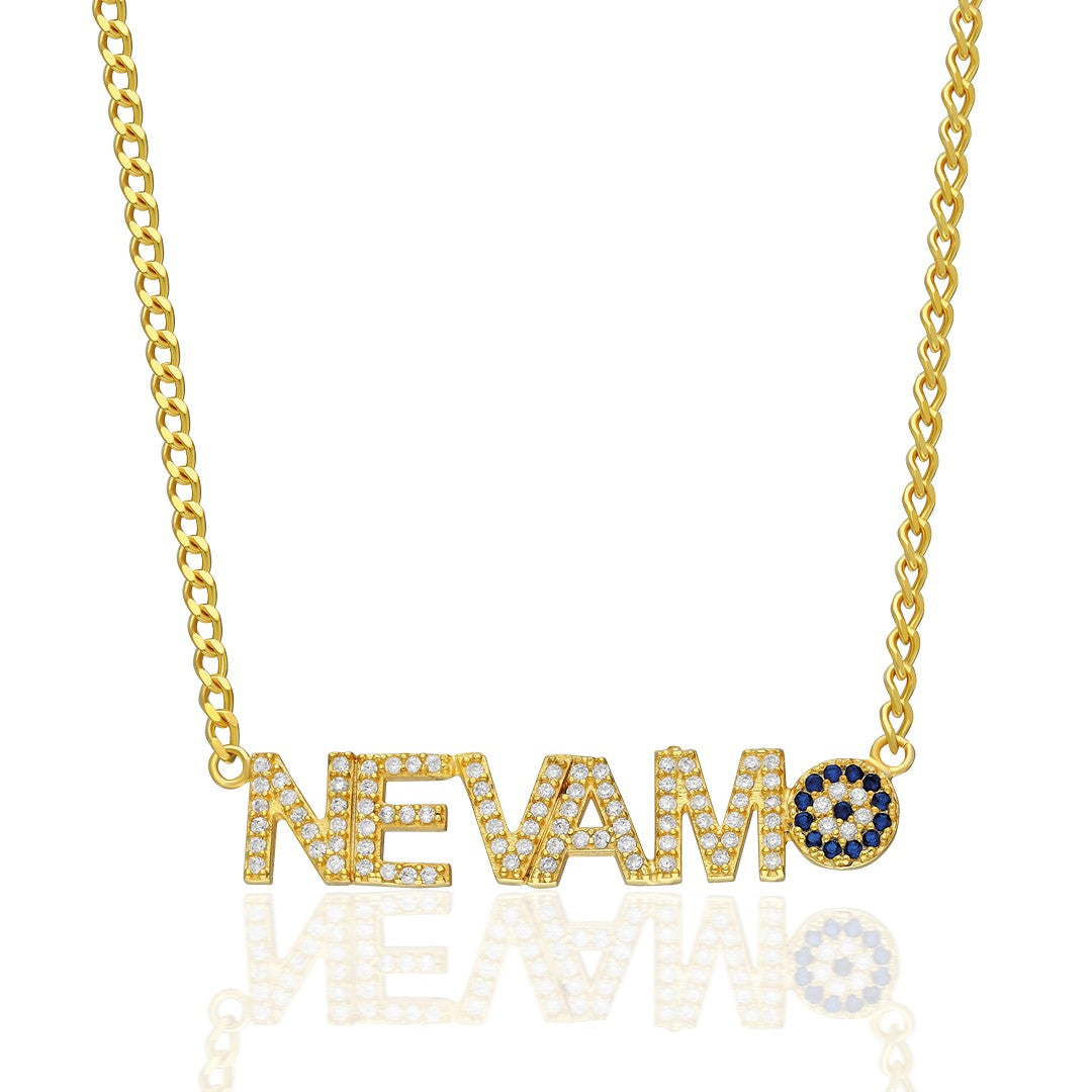 Harfli Nazar Taşı İsimli Kolye - 925 GÜMÜŞ