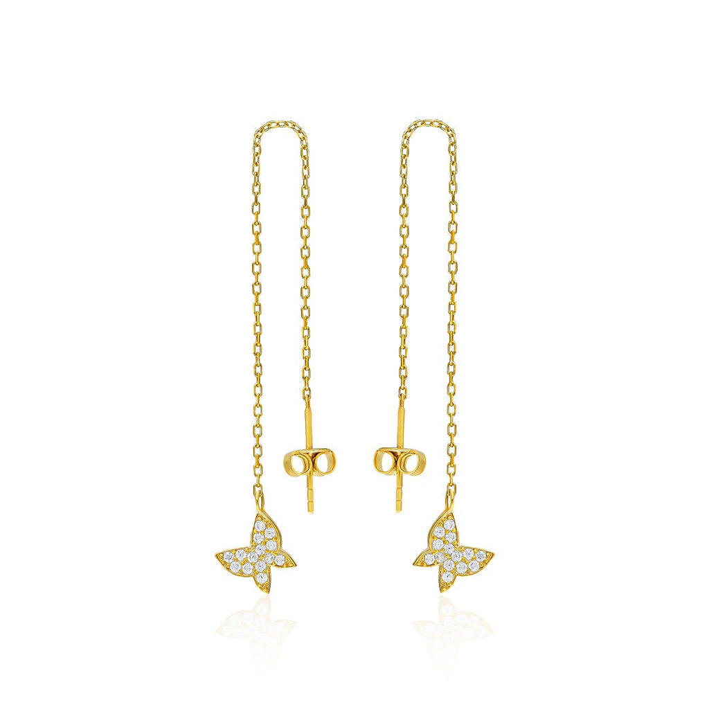 Sarkan Kelebek Küpeler - 925 GÜMÜŞ