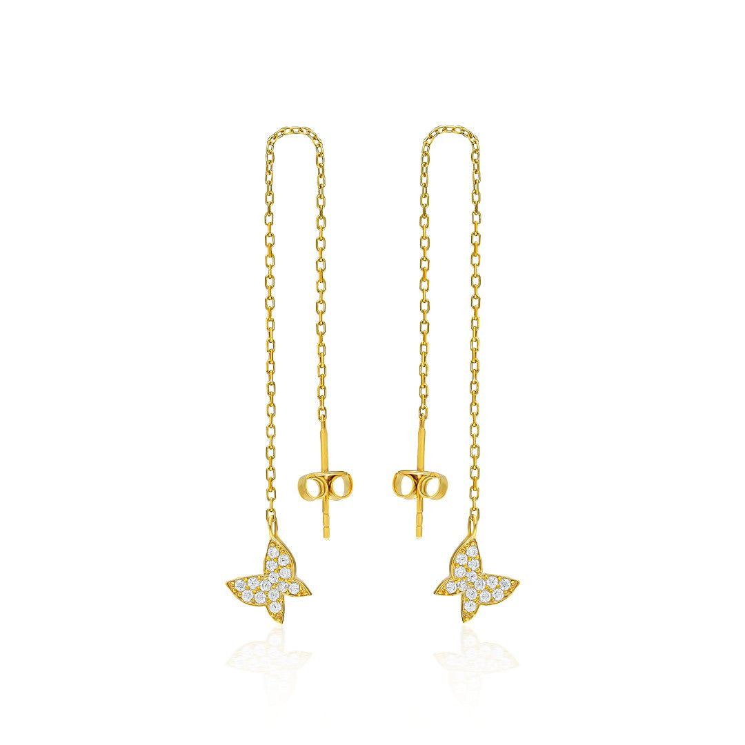 Sarkan Kelebek Küpeler - 925 GÜMÜŞ