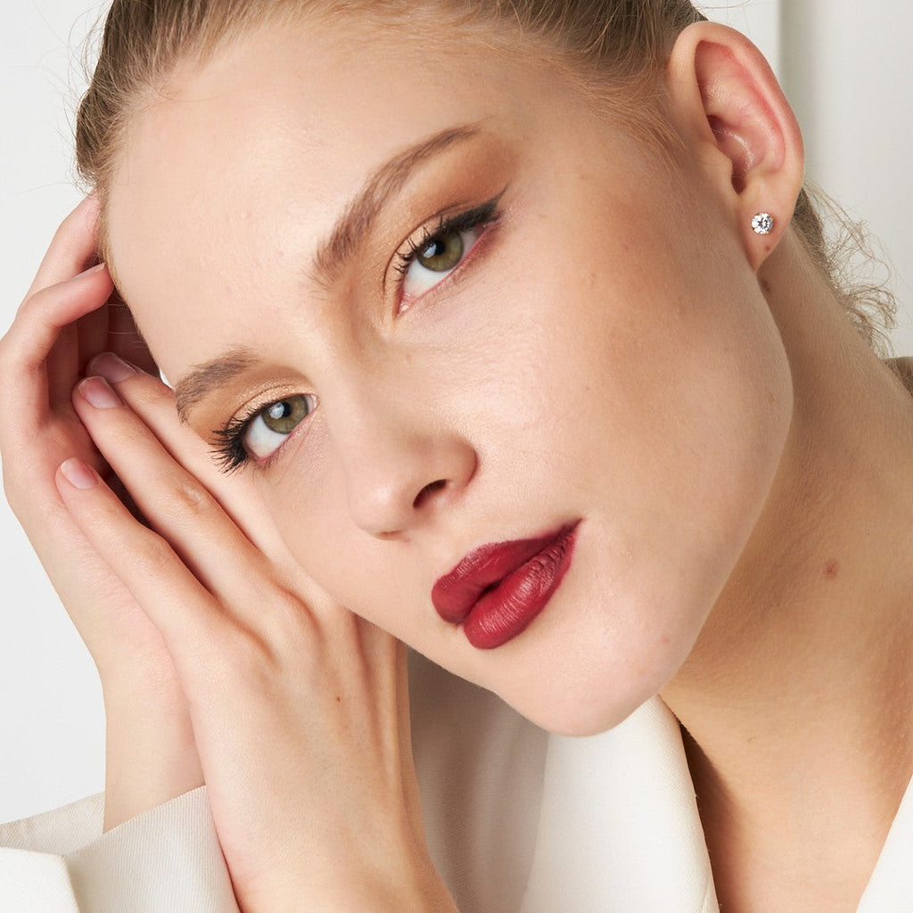 Tek Taş Küpe - 925 GÜMÜŞ