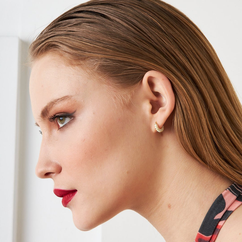 Baget Sıralı Yuvarlak Piercing - 925 GÜMÜŞ