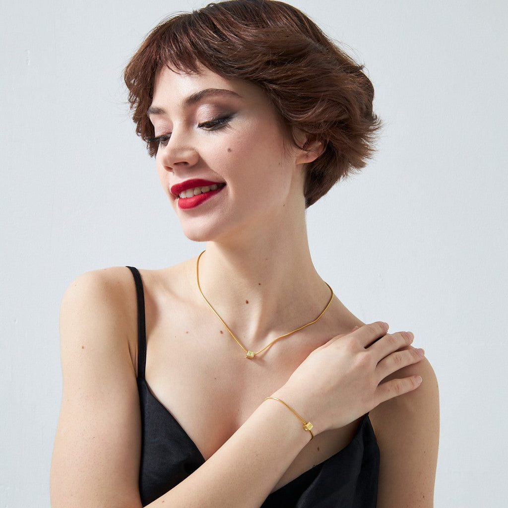 Mektup Küp Zincir Seti - 925 GÜMÜŞ