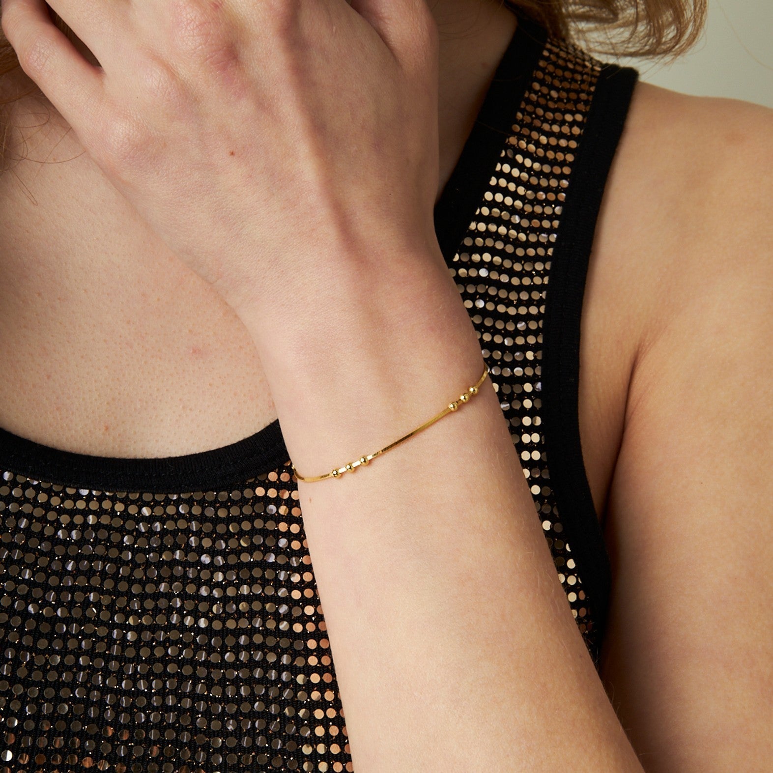 Çoklu Toplu Zincir Bileklik - 925 GÜMÜŞ