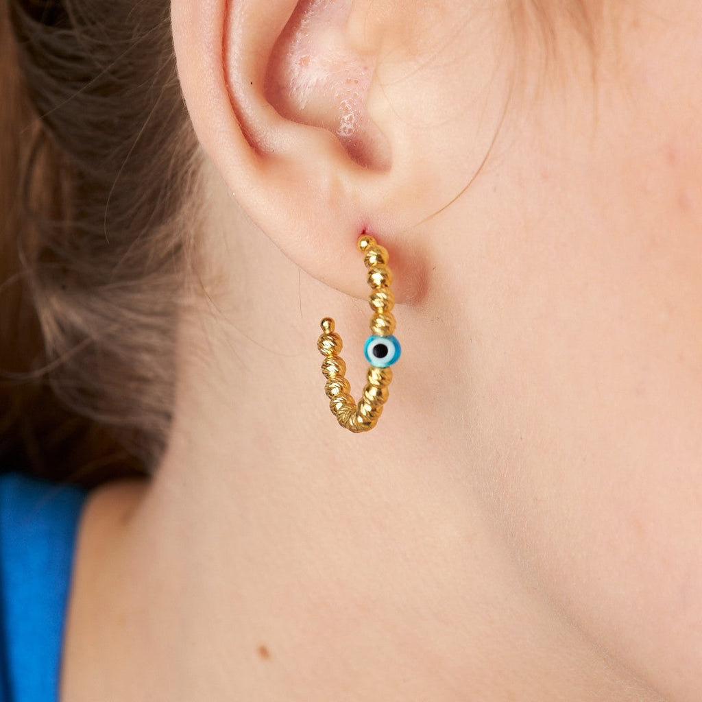 Nazar Boncuğu Dorica Küpe - 925 GÜMÜŞ