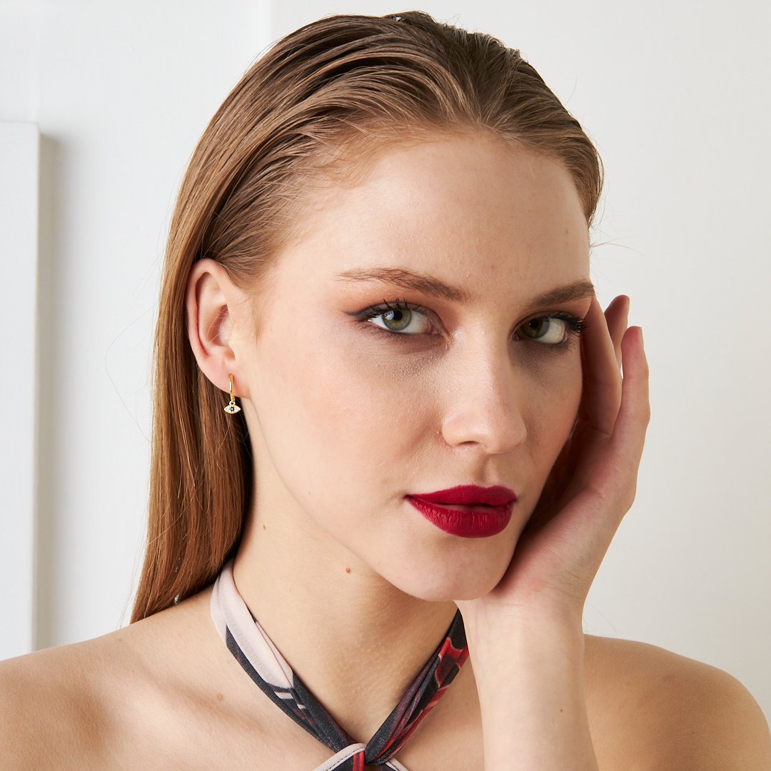 Taşlı Göz Piercing - 925 GÜMÜŞ